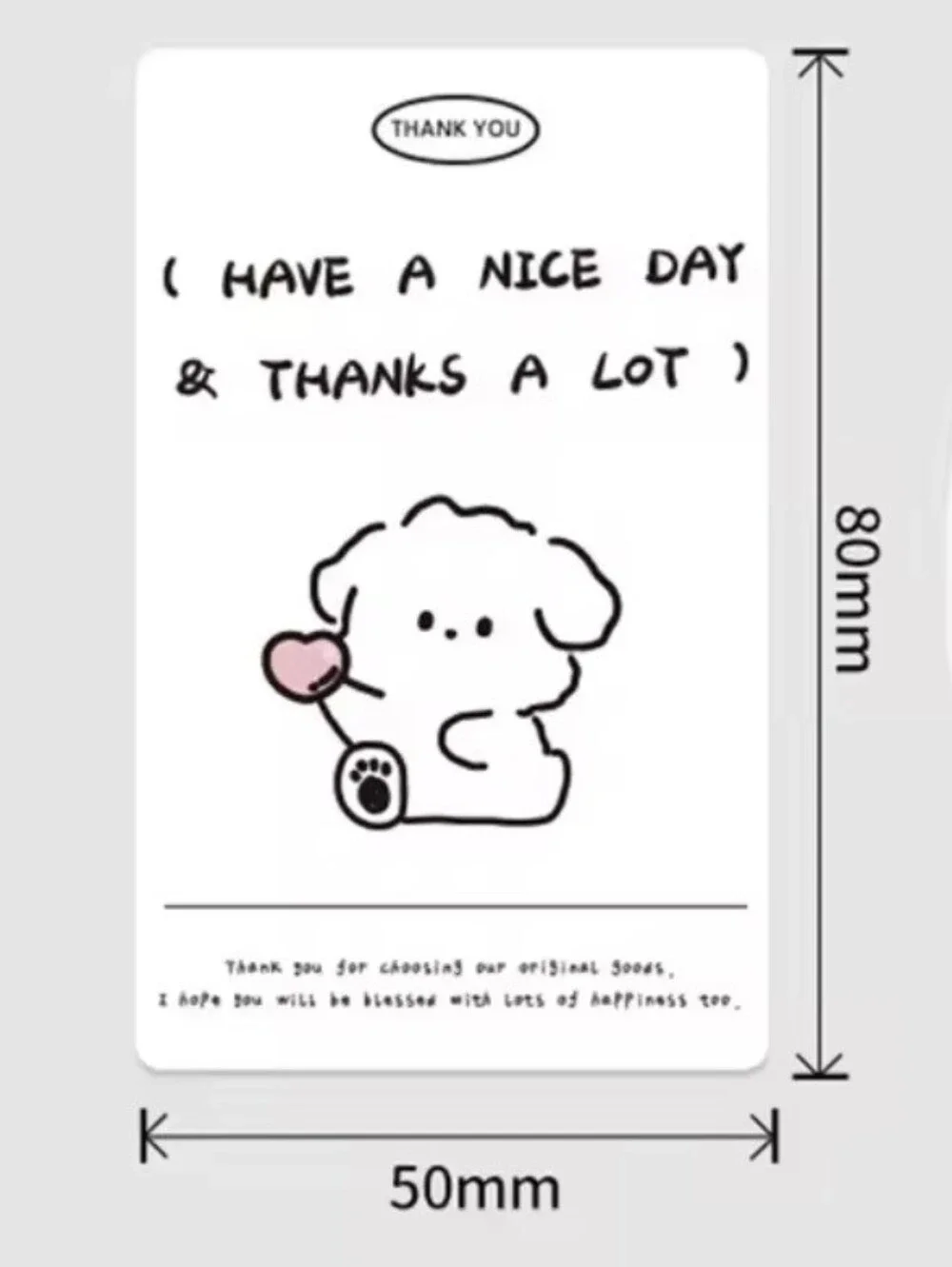 2/$18 Thank You Packaging Sticker 100 Pcs
